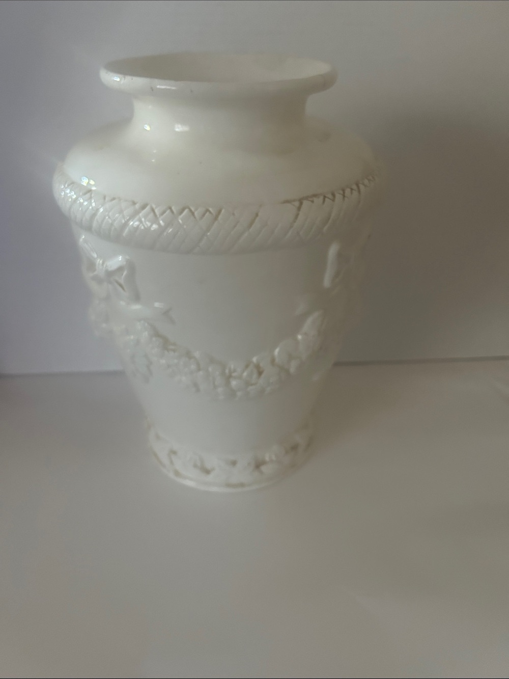 Classic Decorative White Ceramic Vase by